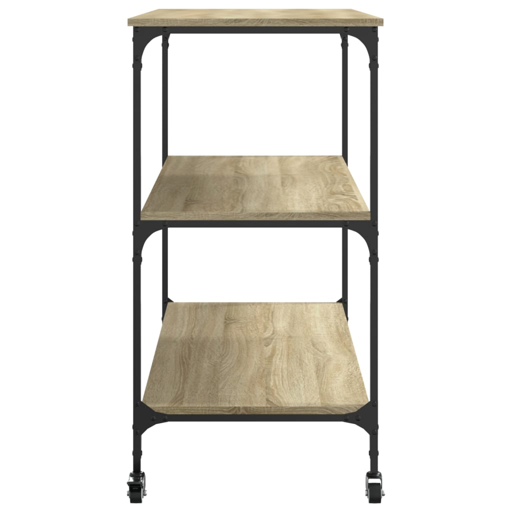 Keukentrolley 102x50x95 cm bewerkt hout sonoma eikenkleurig is nu te koop bij PeponiXL, paradijselijk wonen!