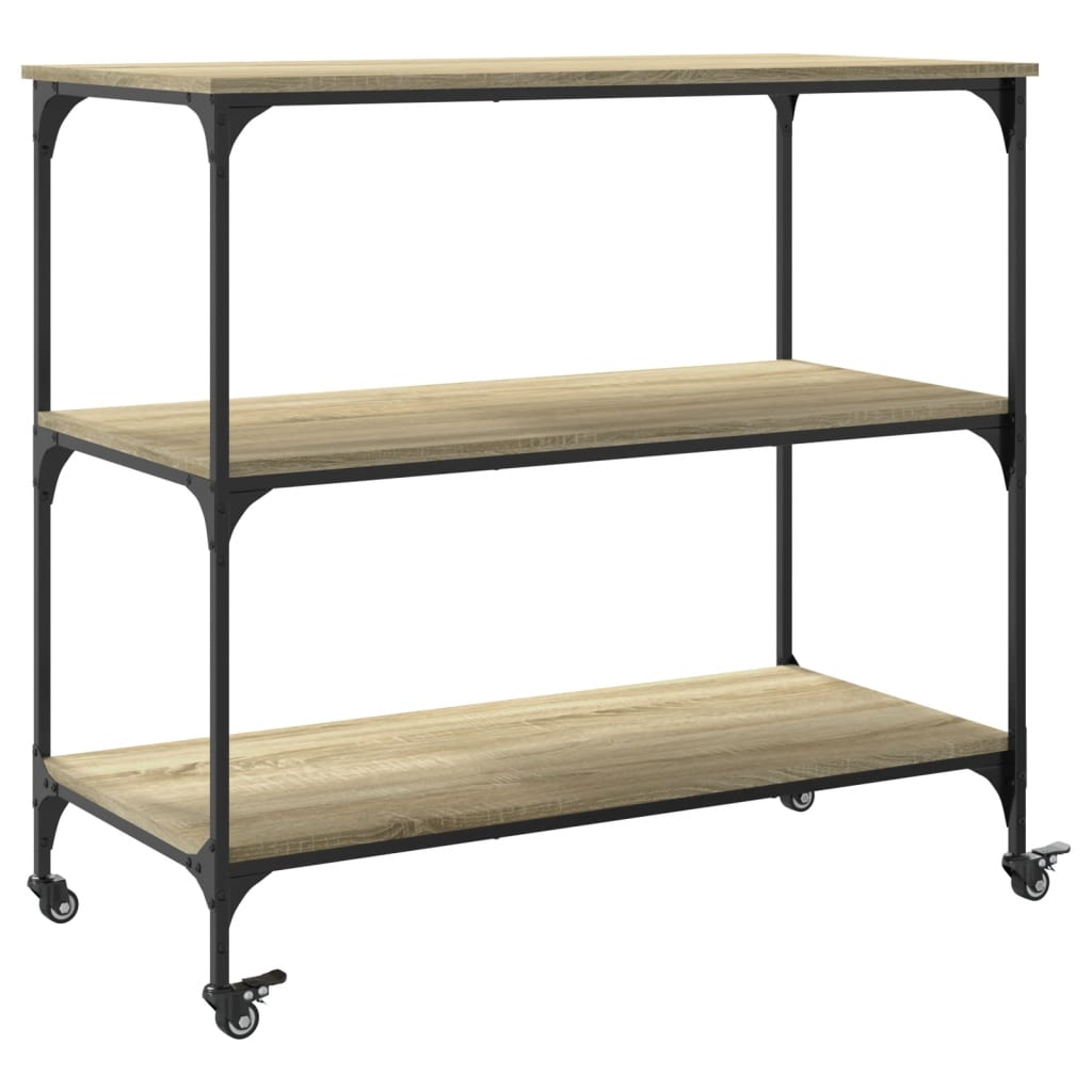Keukentrolley 102x50x95 cm bewerkt hout sonoma eikenkleurig is nu te koop bij PeponiXL, paradijselijk wonen!