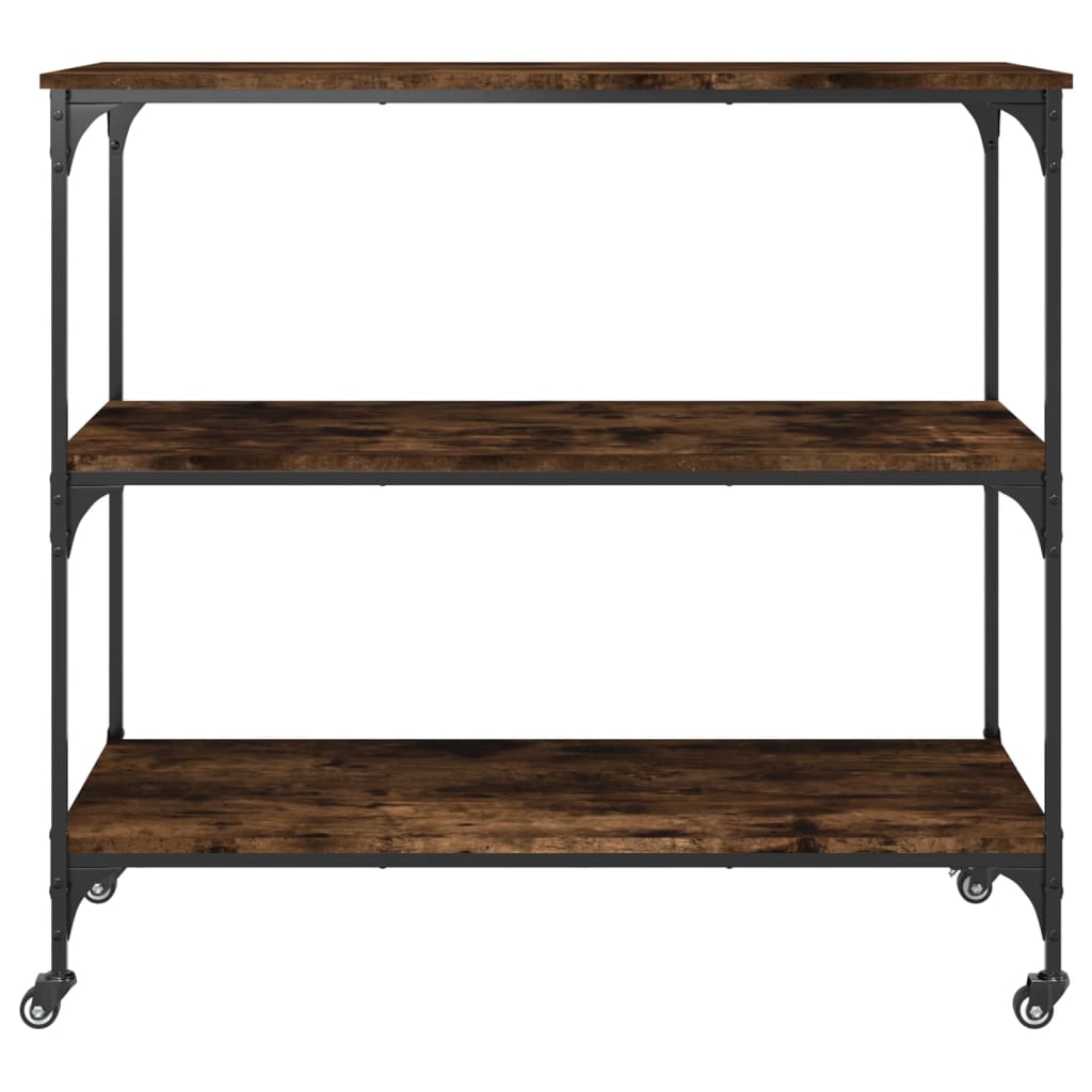 Keukentrolley 102x50x95 cm bewerkt hout gerookt eikenkleurig is nu te koop bij PeponiXL, paradijselijk wonen!