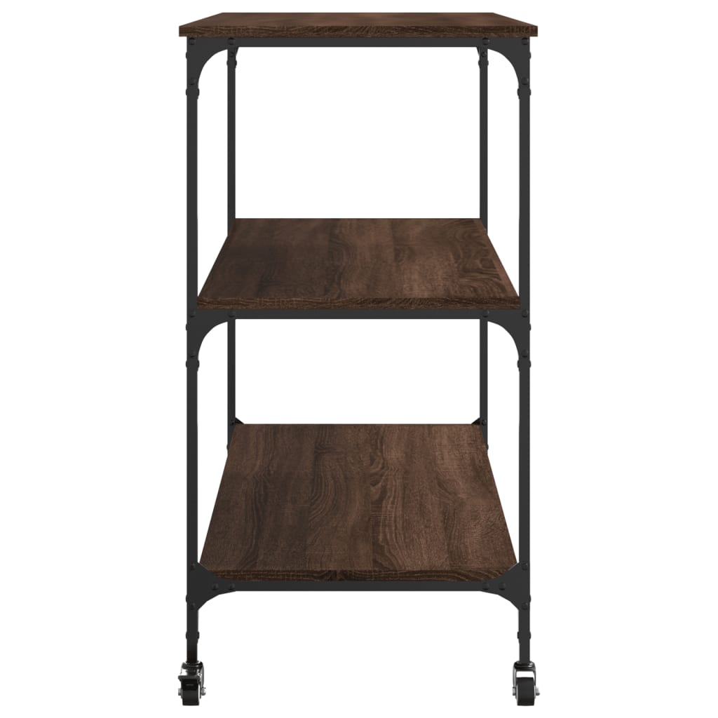 Keukentrolley 102x50x95 cm bewerkt hout bruin eikenkleurig is nu te koop bij PeponiXL, paradijselijk wonen!