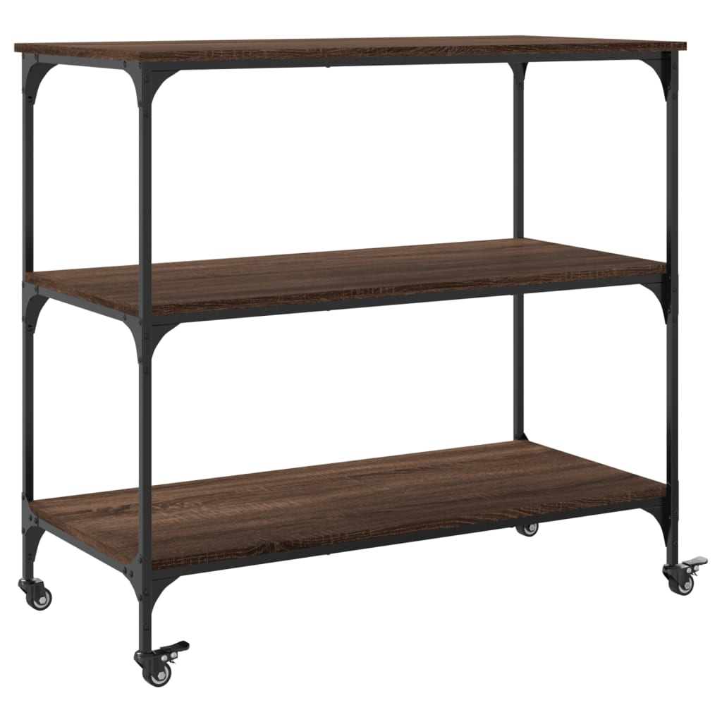 Keukentrolley 102x50x95 cm bewerkt hout bruin eikenkleurig is nu te koop bij PeponiXL, paradijselijk wonen!