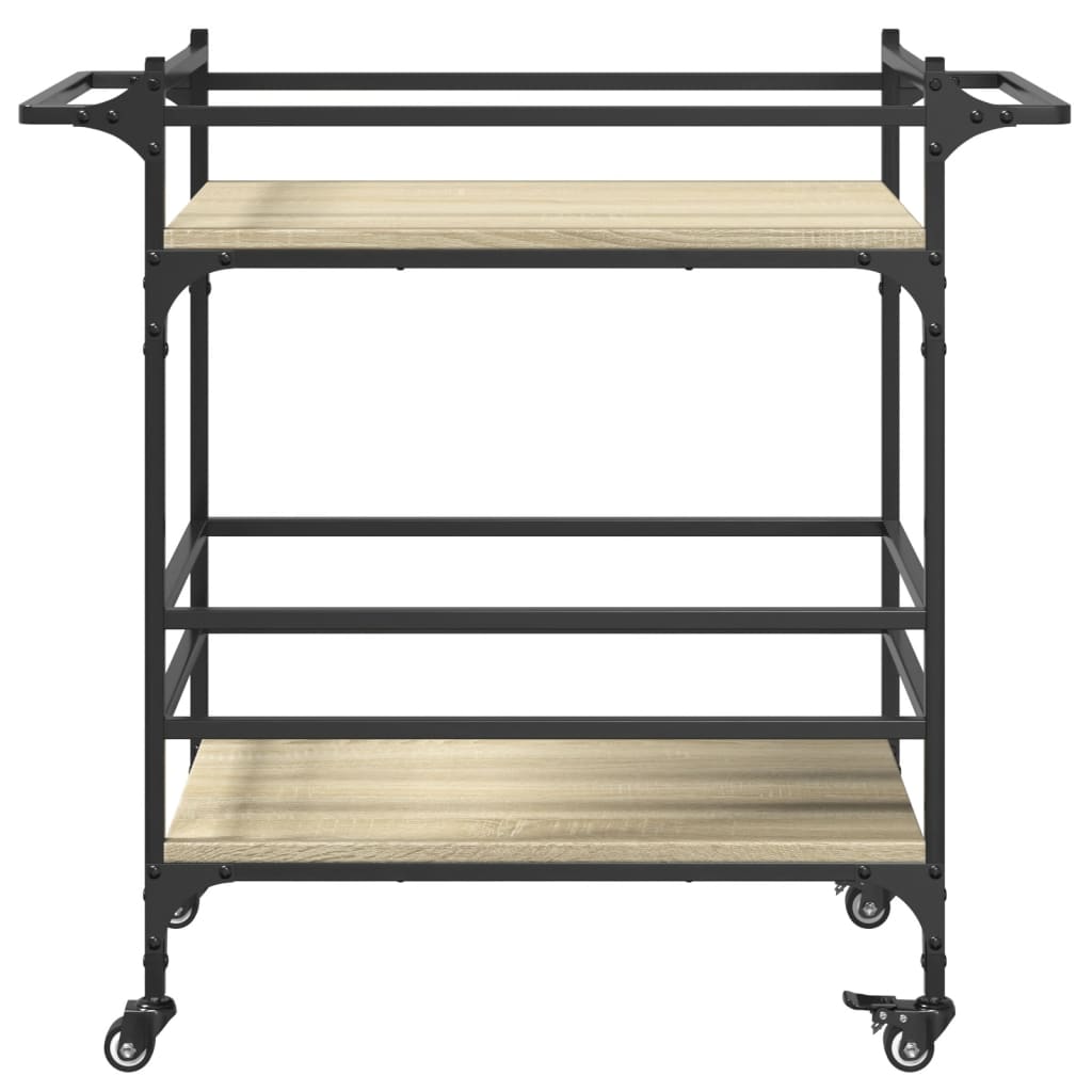 Keukentrolley 82x40x78,5 cm bewerkt hout sonoma eikenkleurig is nu te koop bij PeponiXL, paradijselijk wonen!