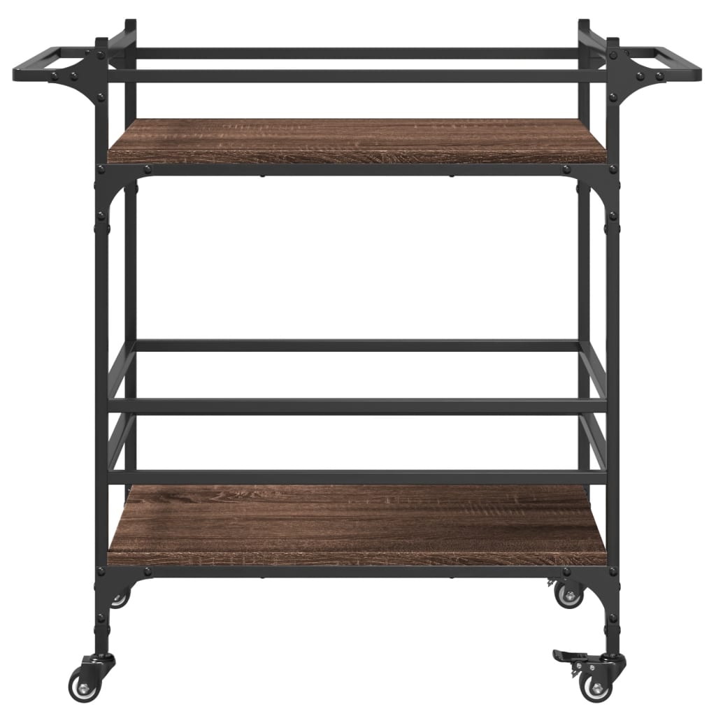 Keukentrolley 82x40x78,5 cm bewerkt hout bruin eikenkleurig is nu te koop bij PeponiXL, paradijselijk wonen!