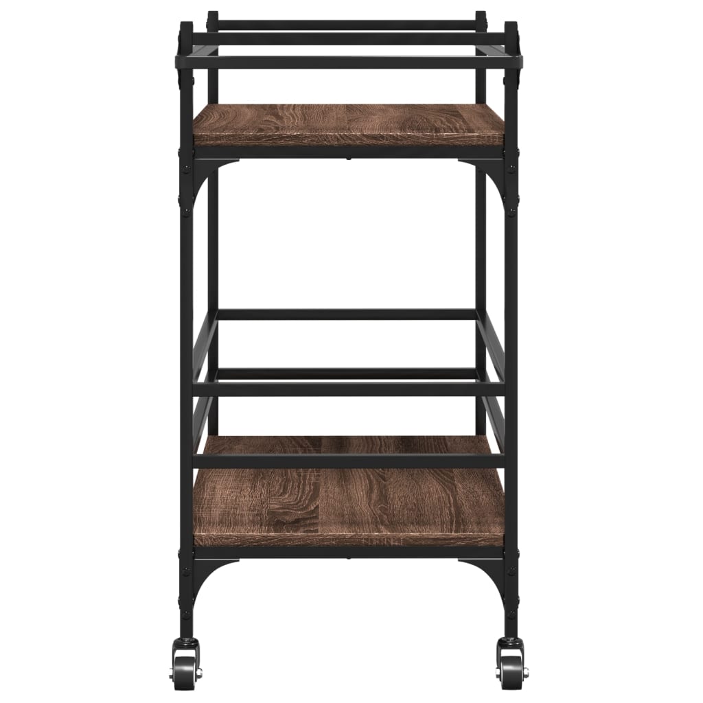 Keukentrolley 82x40x78,5 cm bewerkt hout bruin eikenkleurig is nu te koop bij PeponiXL, paradijselijk wonen!