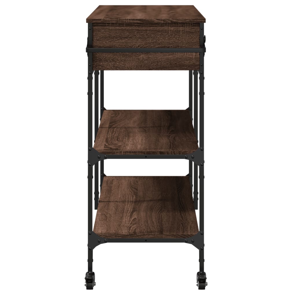 Keukentrolley 105x42x95 cm bewerkt hout bruin eikenkleurig is nu te koop bij PeponiXL, paradijselijk wonen!