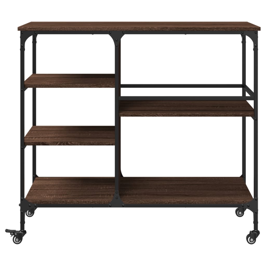 Keukentrolley 100x45x89,5 cm bewerkt hout bruin eikenkleurig is nu te koop bij PeponiXL, paradijselijk wonen!