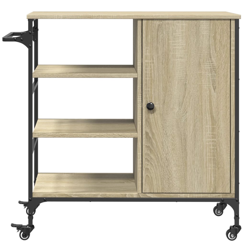 Keukentrolley 87,5x38,5x84,5 cm bewerkt hout sonoma eikenkleur is nu te koop bij PeponiXL, paradijselijk wonen!