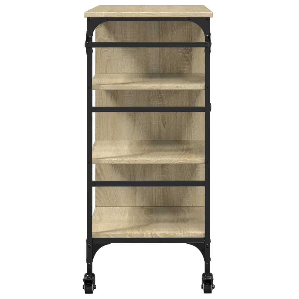 Keukentrolley 87,5x38,5x84,5 cm bewerkt hout sonoma eikenkleur is nu te koop bij PeponiXL, paradijselijk wonen!