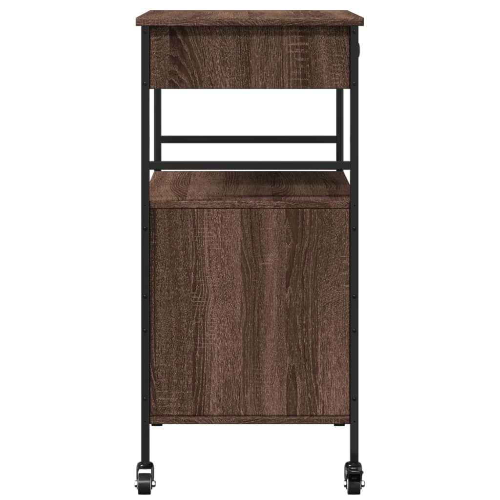 Keukentrolley 56x43x89,5 cm bewerkt hout bruin eikenkleurig is nu te koop bij PeponiXL, paradijselijk wonen!