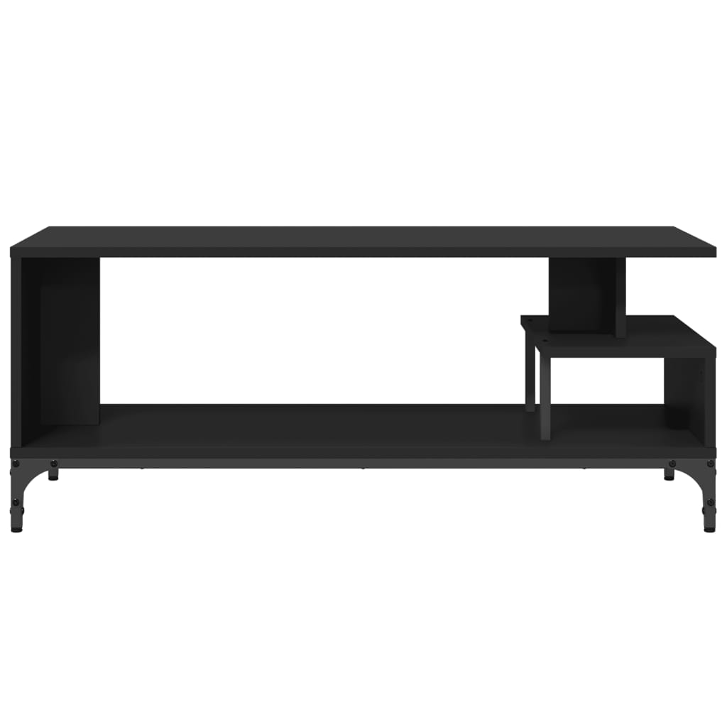 Tv-meubel 102x40x41 cm bewerkt hout en gepoedercoat staal zwart is nu te koop bij PeponiXL, paradijselijk wonen!