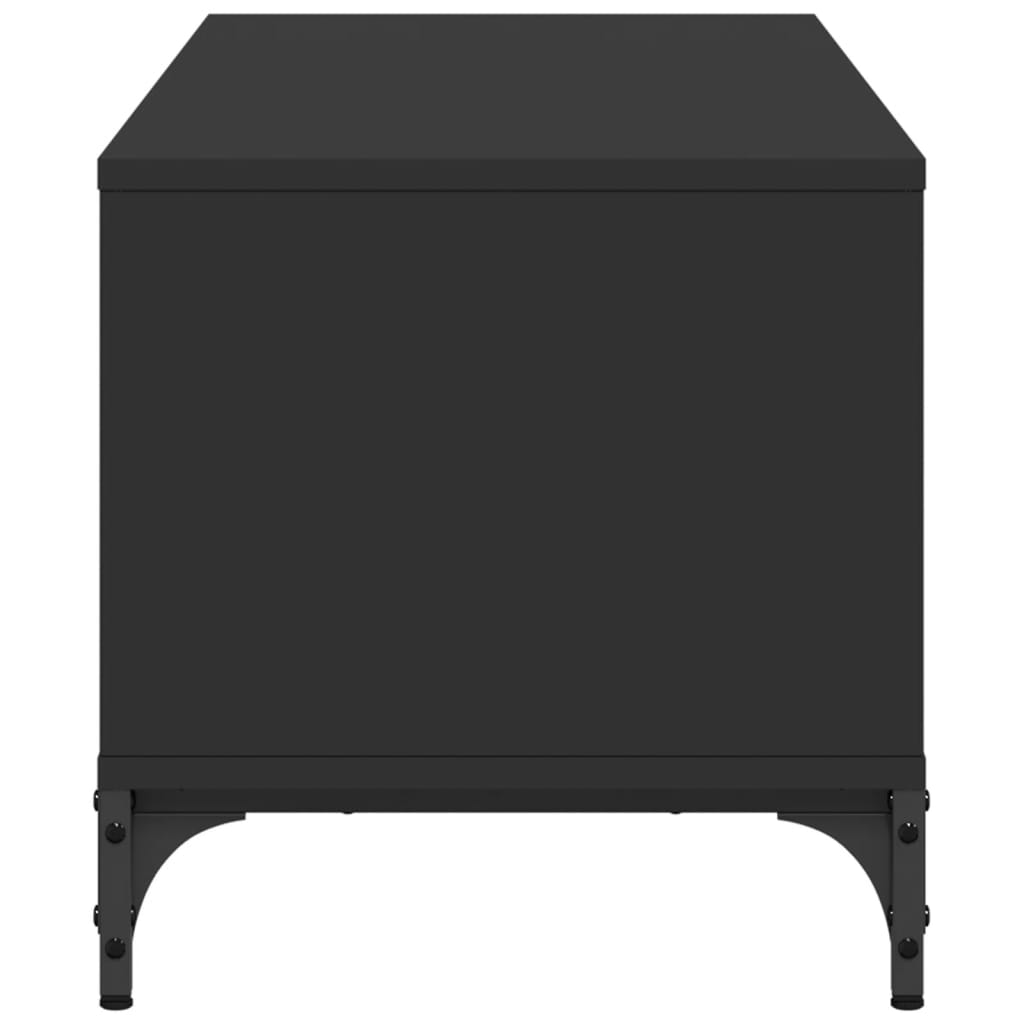 Tv-meubel 102x40x41 cm bewerkt hout en gepoedercoat staal zwart is nu te koop bij PeponiXL, paradijselijk wonen!