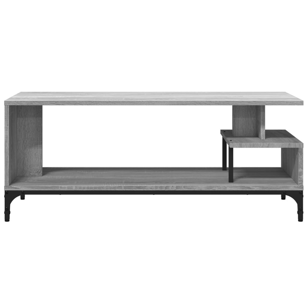 Tv-meubel 102x40x41 cm hout en gepoedercoat staal grijs sonoma is nu te koop bij PeponiXL, paradijselijk wonen!