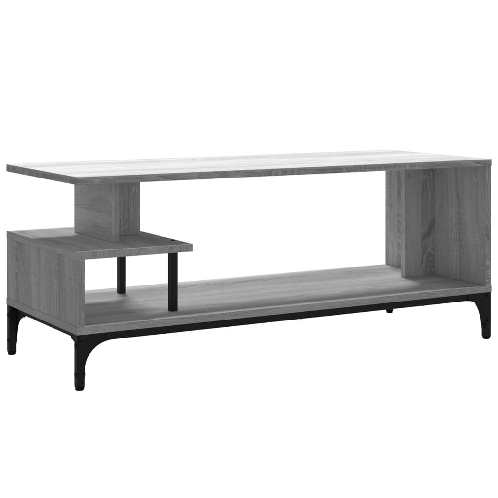 Tv-meubel 102x40x41 cm hout en gepoedercoat staal grijs sonoma is nu te koop bij PeponiXL, paradijselijk wonen!