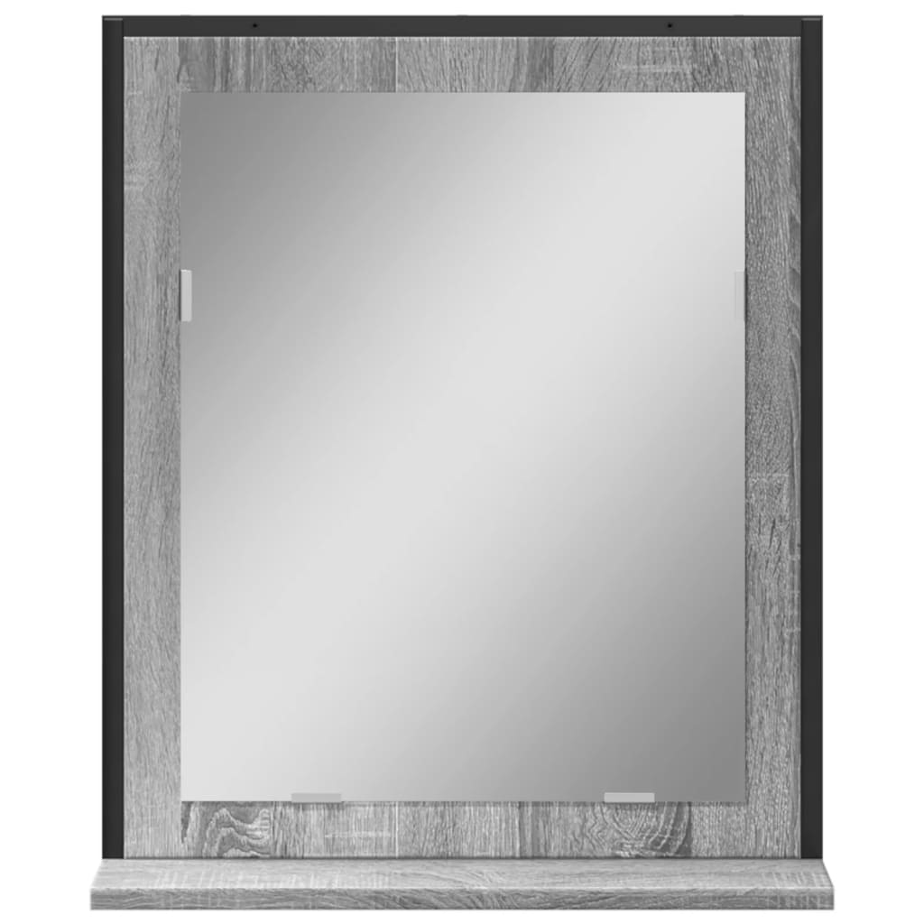 Badkamerspiegel met schap 50x12x60 cm hout grijs sonoma eiken is nu te koop bij PeponiXL, paradijselijk wonen!