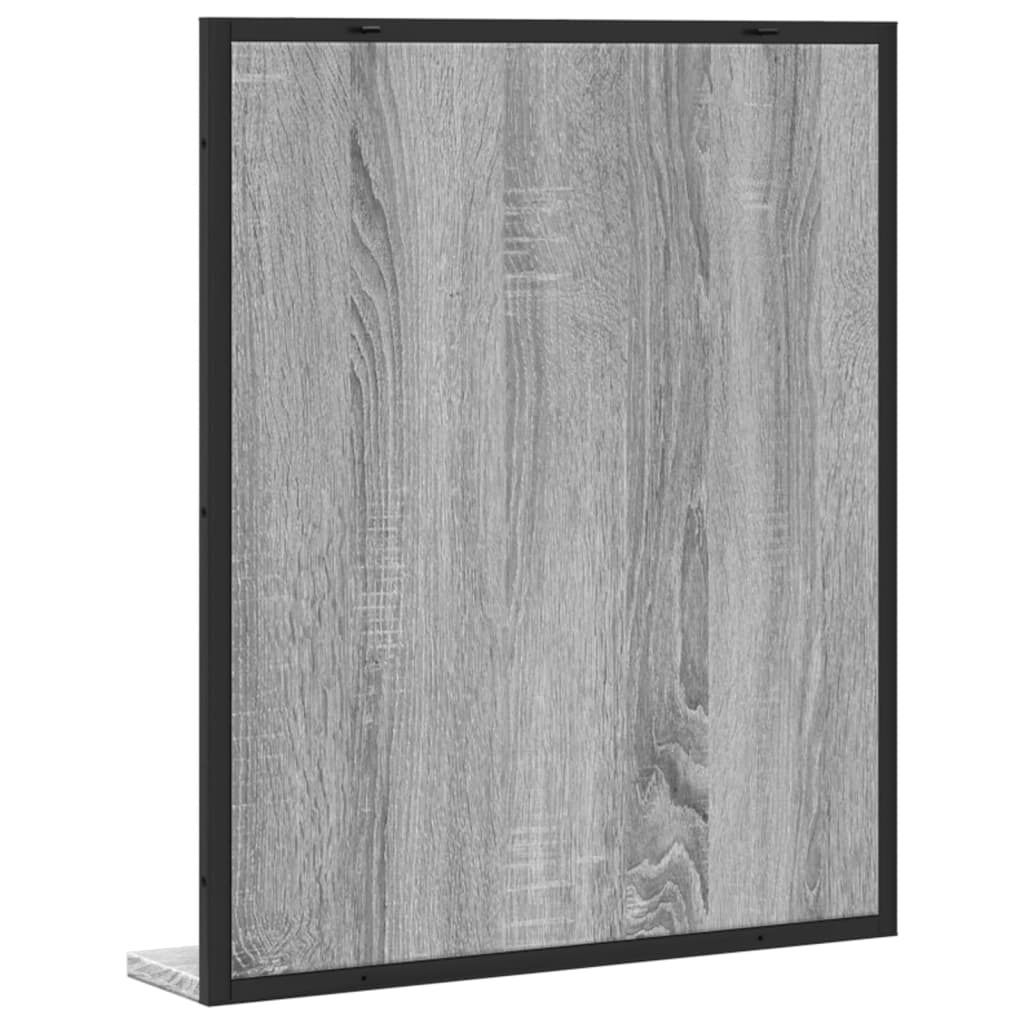 Badkamerspiegel met schap 50x12x60 cm hout grijs sonoma eiken is nu te koop bij PeponiXL, paradijselijk wonen!