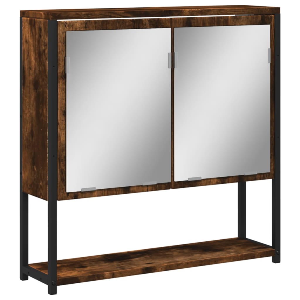 Badkamerspiegelkast 60x16x60 cm bewerkt hout gerookt eikenkleur is nu te koop bij PeponiXL, paradijselijk wonen!