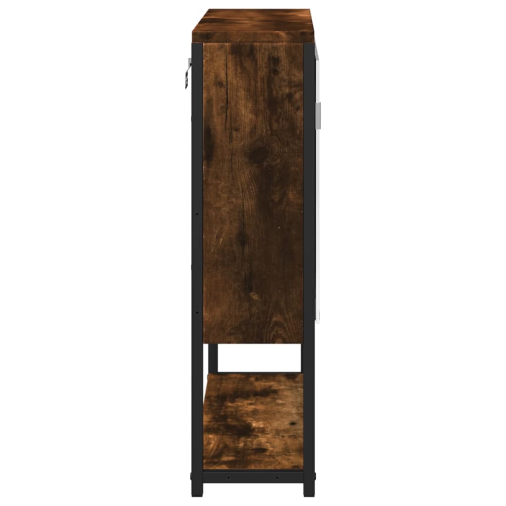 Badkamerspiegelkast 60x16x60 cm bewerkt hout gerookt eikenkleur is nu te koop bij PeponiXL, paradijselijk wonen!