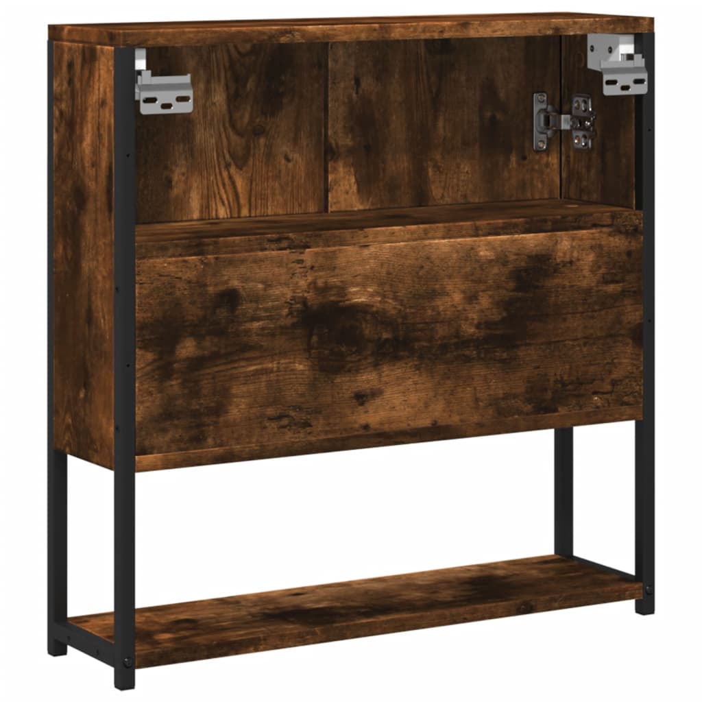Badkamerspiegelkast 60x16x60 cm bewerkt hout gerookt eikenkleur is nu te koop bij PeponiXL, paradijselijk wonen!