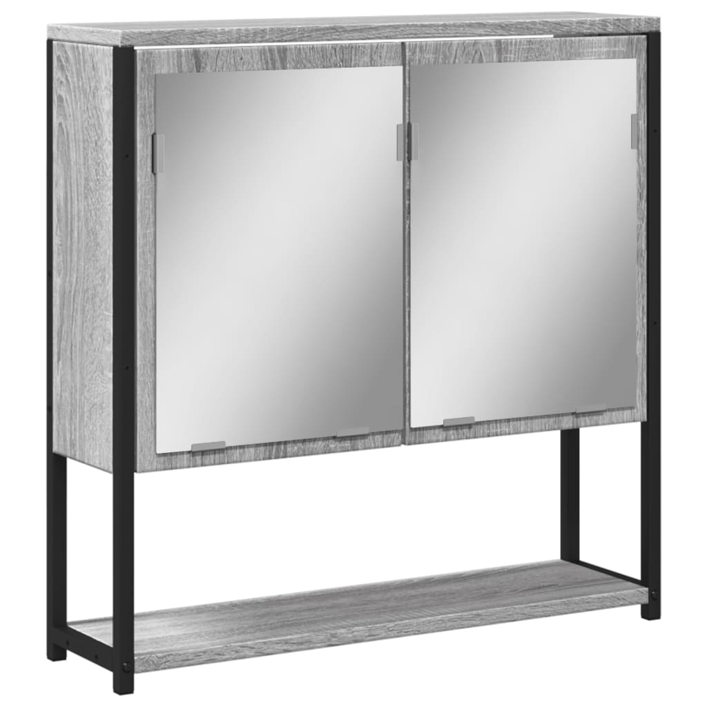 Badkamerspiegelkast 60x16x60 cm bewerkt hout grijs sonoma eiken is nu te koop bij PeponiXL, paradijselijk wonen!