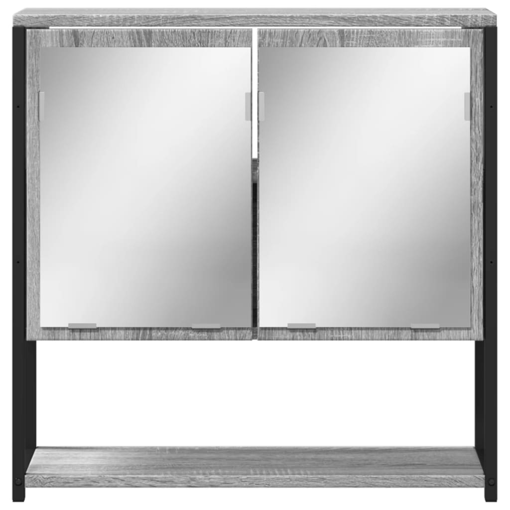 Badkamerspiegelkast 60x16x60 cm bewerkt hout grijs sonoma eiken is nu te koop bij PeponiXL, paradijselijk wonen!