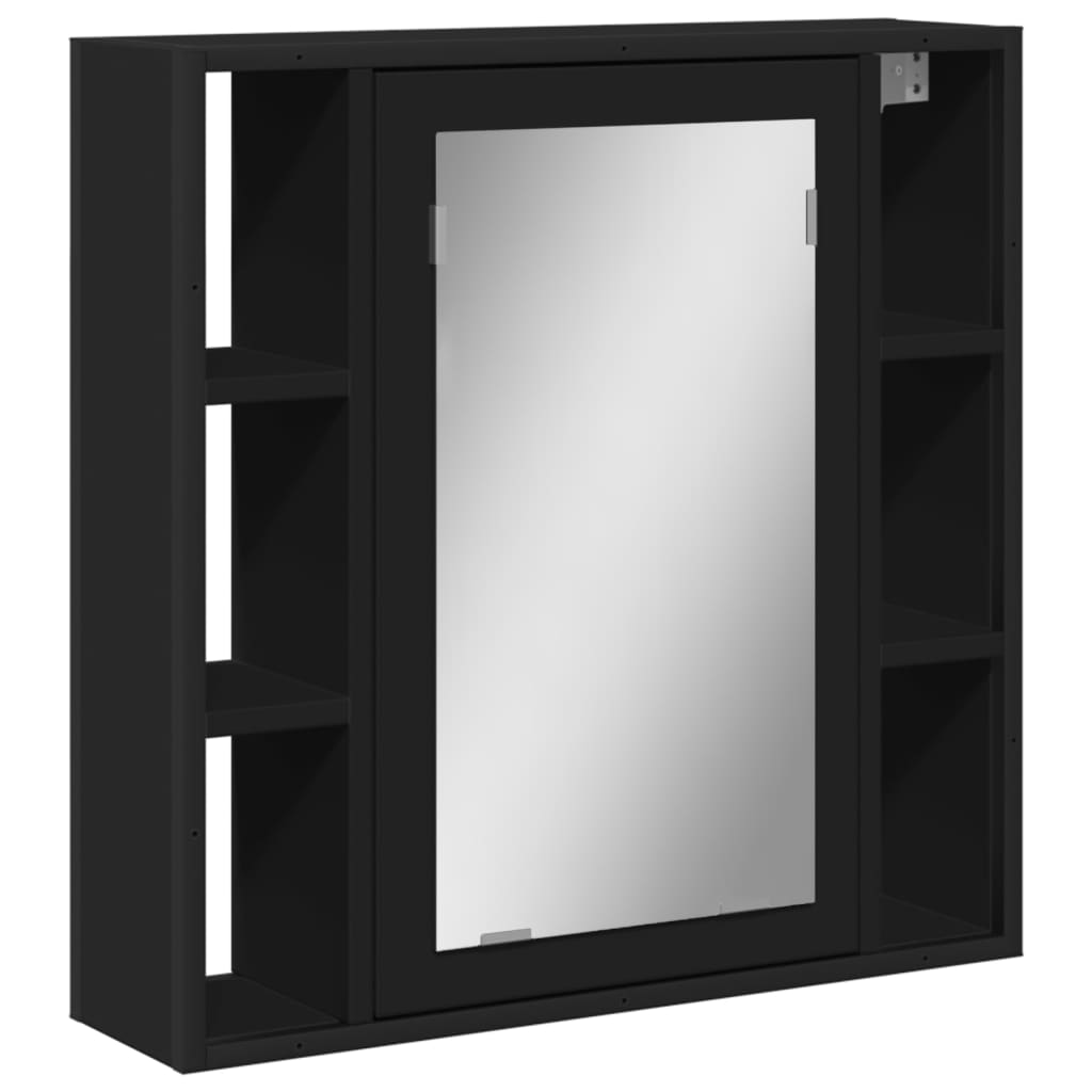 Badkamerspiegelkast 60x16x60 cm bewerkt hout zwart is nu te koop bij PeponiXL, paradijselijk wonen!