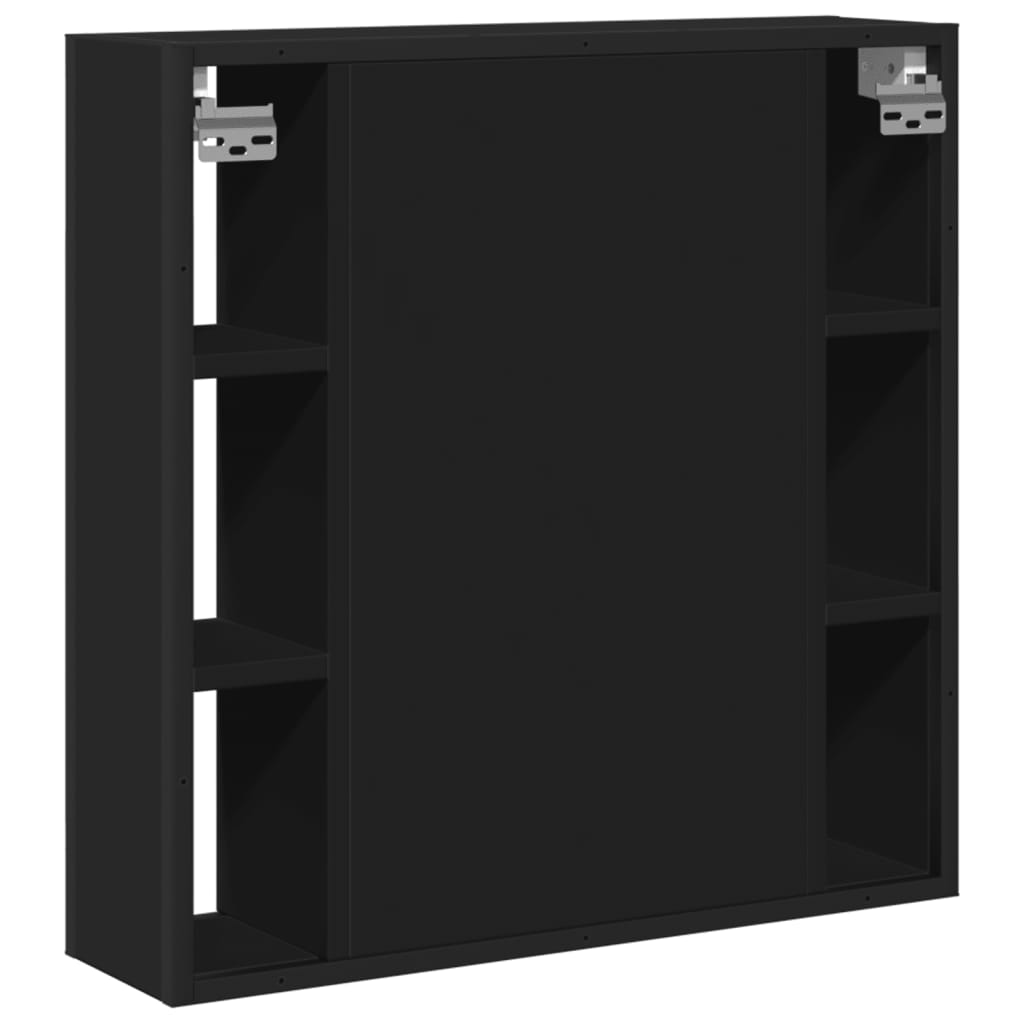 Badkamerspiegelkast 60x16x60 cm bewerkt hout zwart is nu te koop bij PeponiXL, paradijselijk wonen!