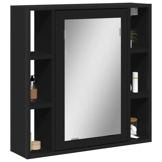 Badkamerspiegelkast 60x16x60 cm bewerkt hout zwart is nu te koop bij PeponiXL, paradijselijk wonen!