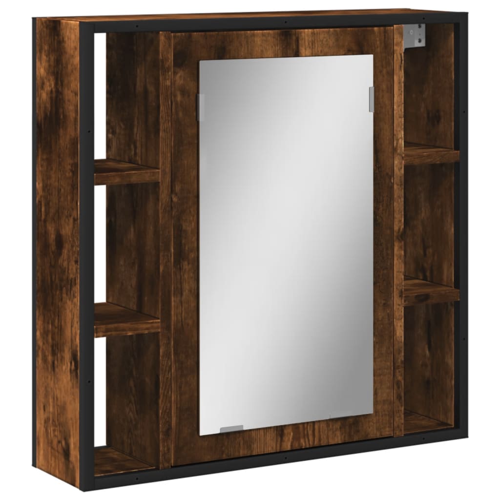 Badkamerspiegelkast 60x16x60 cm bewerkt hout gerookt eikenkleur is nu te koop bij PeponiXL, paradijselijk wonen!