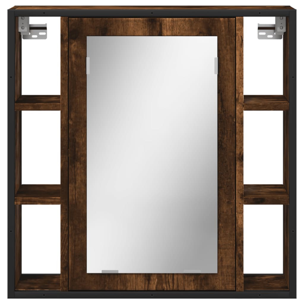 Badkamerspiegelkast 60x16x60 cm bewerkt hout gerookt eikenkleur is nu te koop bij PeponiXL, paradijselijk wonen!