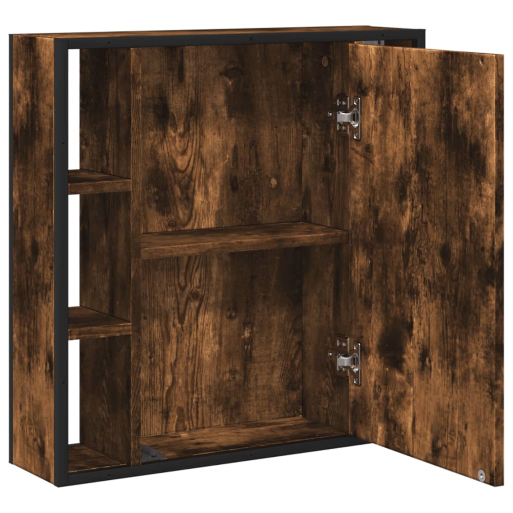 Badkamerspiegelkast 60x16x60 cm bewerkt hout gerookt eikenkleur is nu te koop bij PeponiXL, paradijselijk wonen!