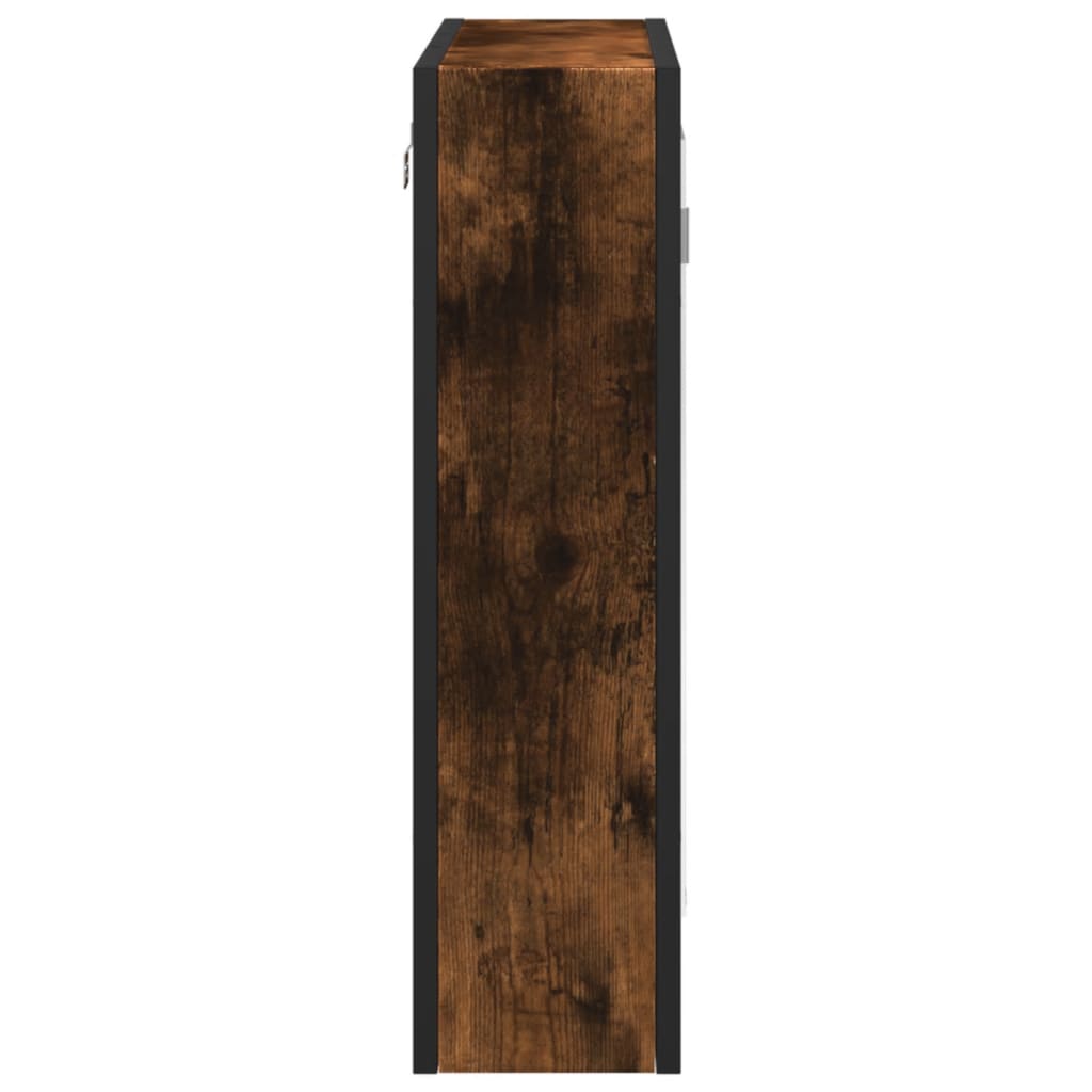 Badkamerspiegelkast 60x16x60 cm bewerkt hout gerookt eikenkleur is nu te koop bij PeponiXL, paradijselijk wonen!