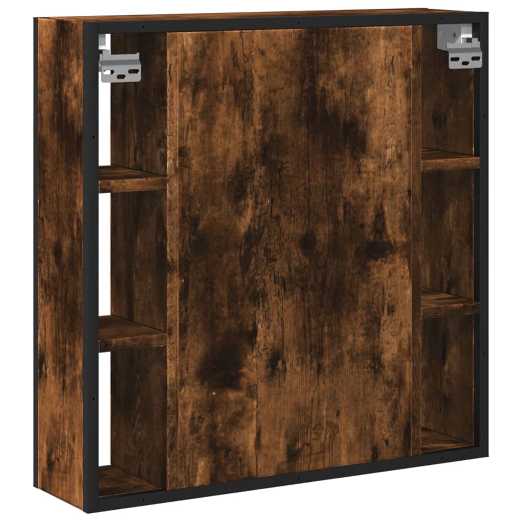 Badkamerspiegelkast 60x16x60 cm bewerkt hout gerookt eikenkleur is nu te koop bij PeponiXL, paradijselijk wonen!