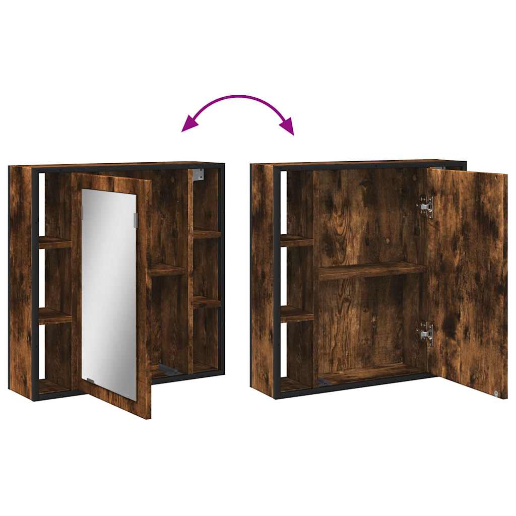 Badkamerspiegelkast 60x16x60 cm bewerkt hout gerookt eikenkleur is nu te koop bij PeponiXL, paradijselijk wonen!