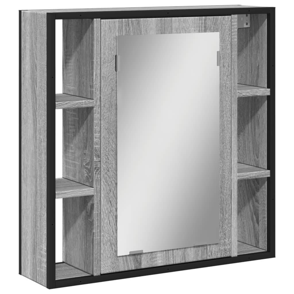Badkamerspiegelkast 60x16x60 cm bewerkt hout grijs sonoma eiken is nu te koop bij PeponiXL, paradijselijk wonen!