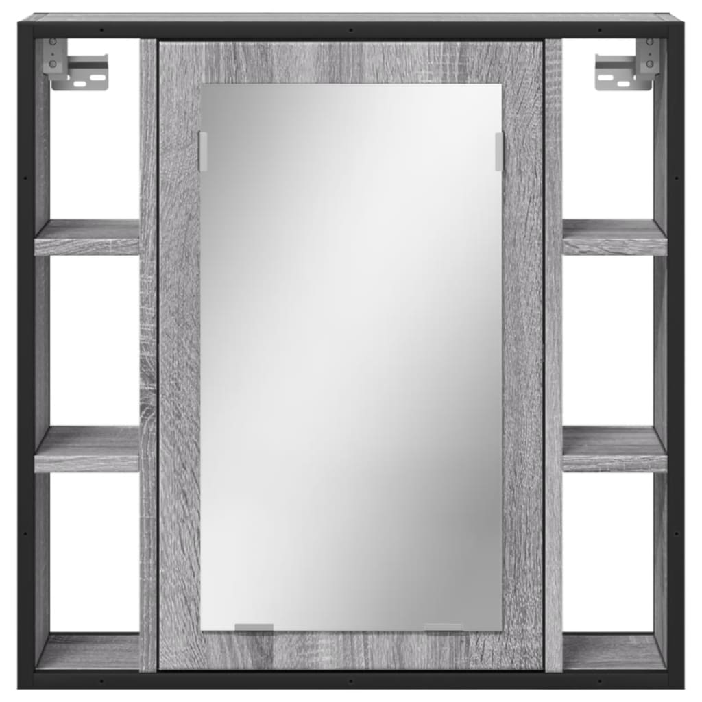 Badkamerspiegelkast 60x16x60 cm bewerkt hout grijs sonoma eiken is nu te koop bij PeponiXL, paradijselijk wonen!
