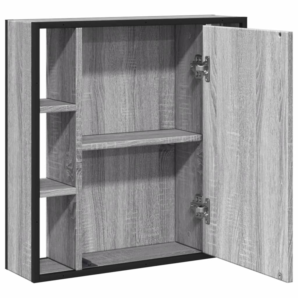 Badkamerspiegelkast 60x16x60 cm bewerkt hout grijs sonoma eiken is nu te koop bij PeponiXL, paradijselijk wonen!