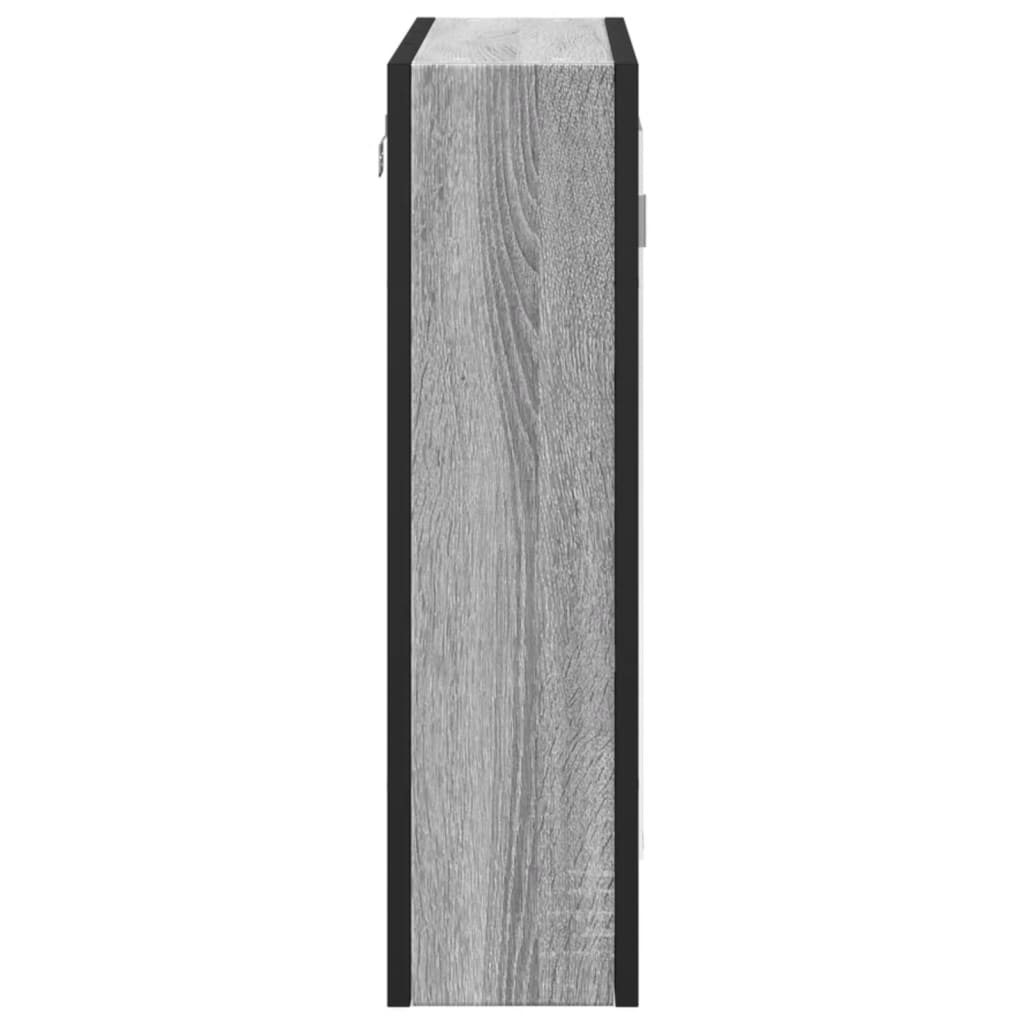 Badkamerspiegelkast 60x16x60 cm bewerkt hout grijs sonoma eiken is nu te koop bij PeponiXL, paradijselijk wonen!