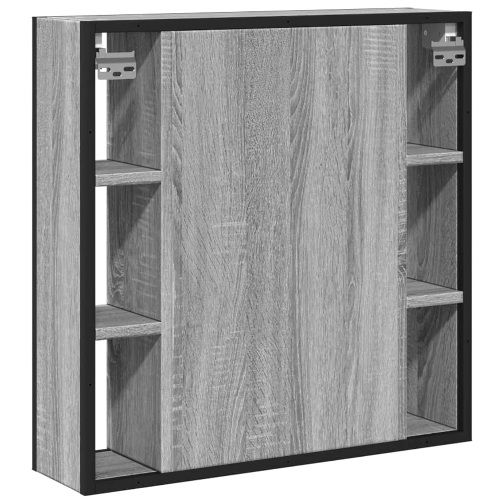 Badkamerspiegelkast 60x16x60 cm bewerkt hout grijs sonoma eiken is nu te koop bij PeponiXL, paradijselijk wonen!