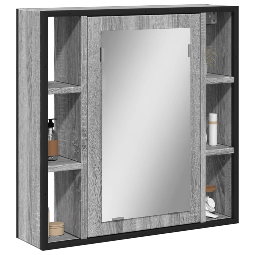 Badkamerspiegelkast 60x16x60 cm bewerkt hout grijs sonoma eiken is nu te koop bij PeponiXL, paradijselijk wonen!