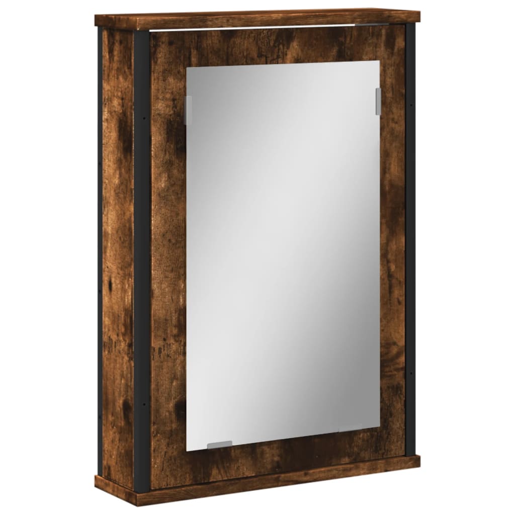 Badkamerspiegelkast 42x12x60 cm bewerkt hout gerookt eikenkleur is nu te koop bij PeponiXL, paradijselijk wonen!