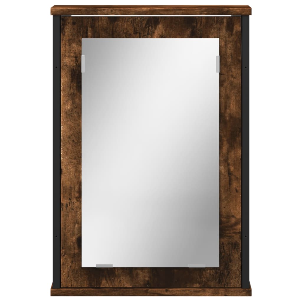 Badkamerspiegelkast 42x12x60 cm bewerkt hout gerookt eikenkleur is nu te koop bij PeponiXL, paradijselijk wonen!