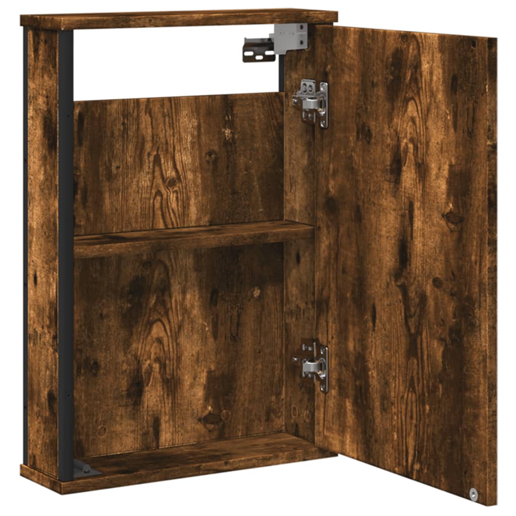 Badkamerspiegelkast 42x12x60 cm bewerkt hout gerookt eikenkleur is nu te koop bij PeponiXL, paradijselijk wonen!