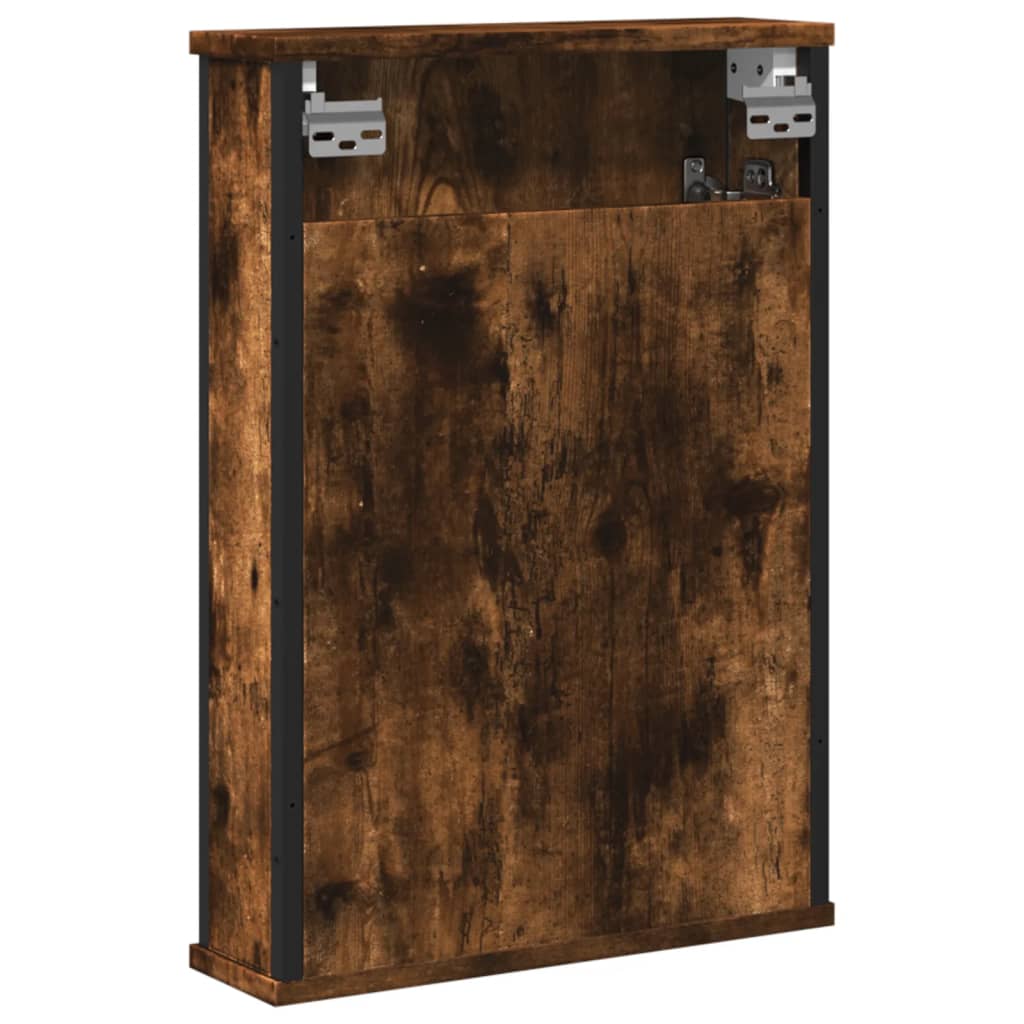 Badkamerspiegelkast 42x12x60 cm bewerkt hout gerookt eikenkleur is nu te koop bij PeponiXL, paradijselijk wonen!