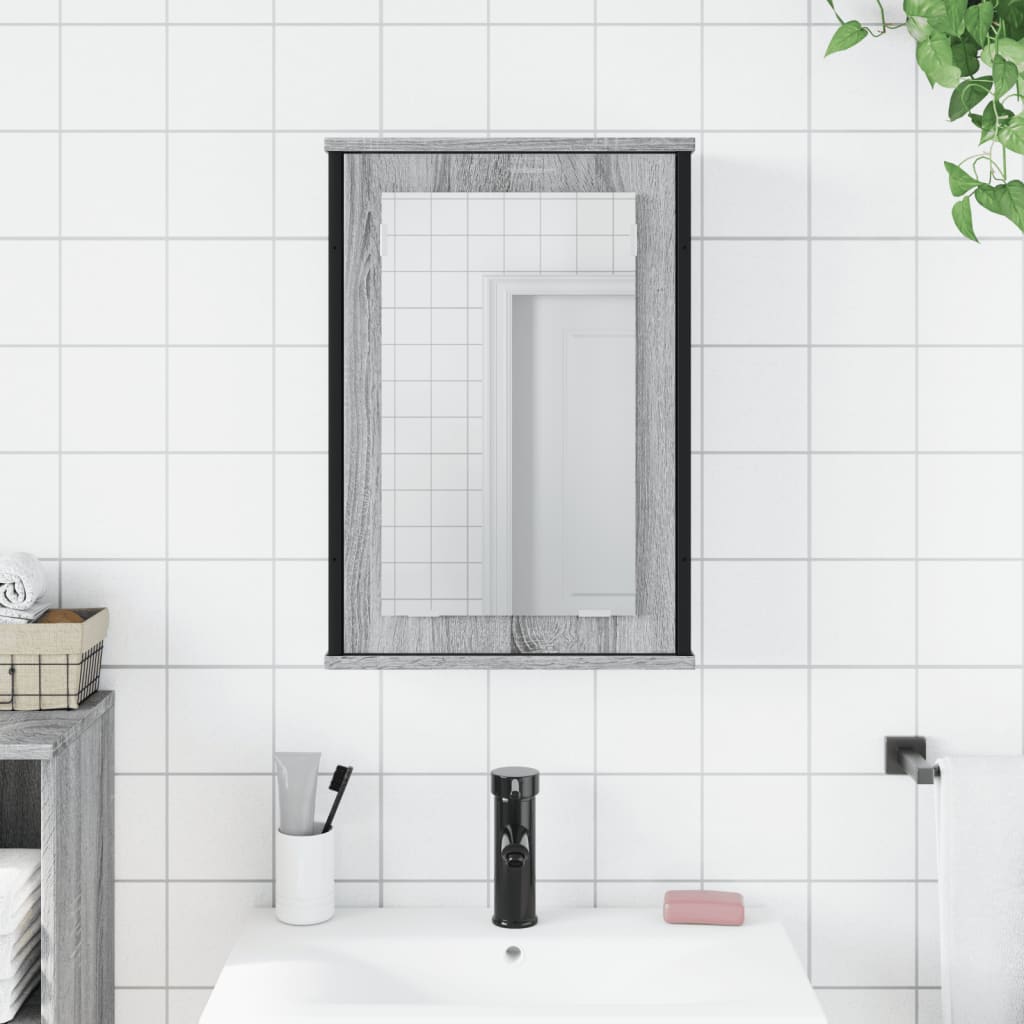 Badkamerspiegelkast 42x12x60 cm bewerkt hout grijs sonoma eiken is nu te koop bij PeponiXL, paradijselijk wonen!
