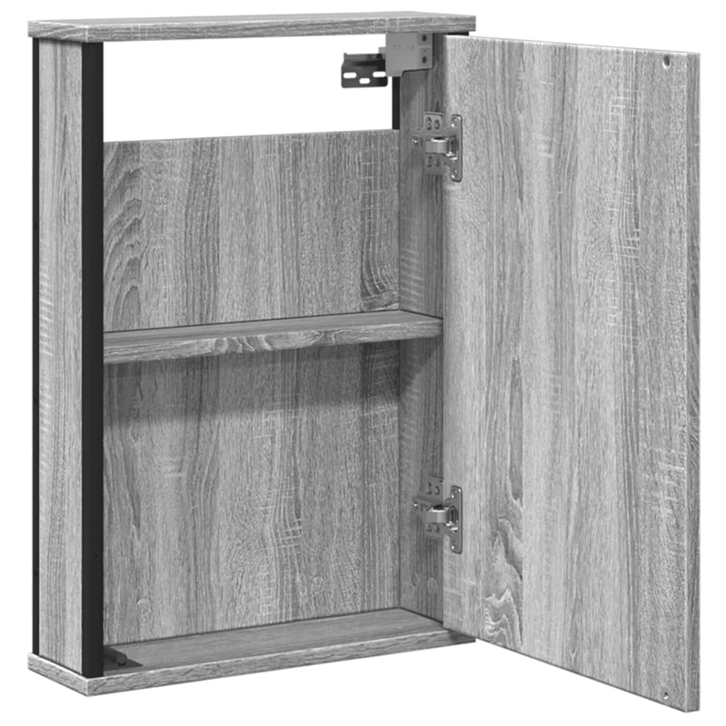 Badkamerspiegelkast 42x12x60 cm bewerkt hout grijs sonoma eiken is nu te koop bij PeponiXL, paradijselijk wonen!