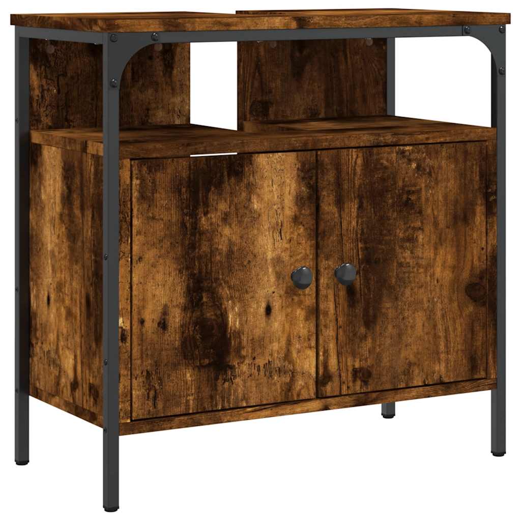 Badkamerkast 60x30x60 cm bewerkt hout gerookt eikenkleurig is nu te koop bij PeponiXL, paradijselijk wonen!