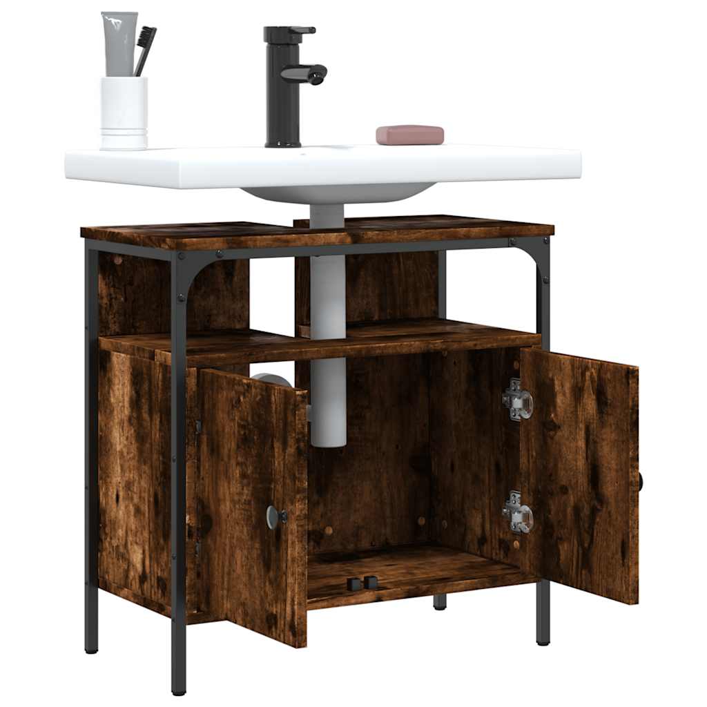 Badkamerkast 60x30x60 cm bewerkt hout gerookt eikenkleurig is nu te koop bij PeponiXL, paradijselijk wonen!