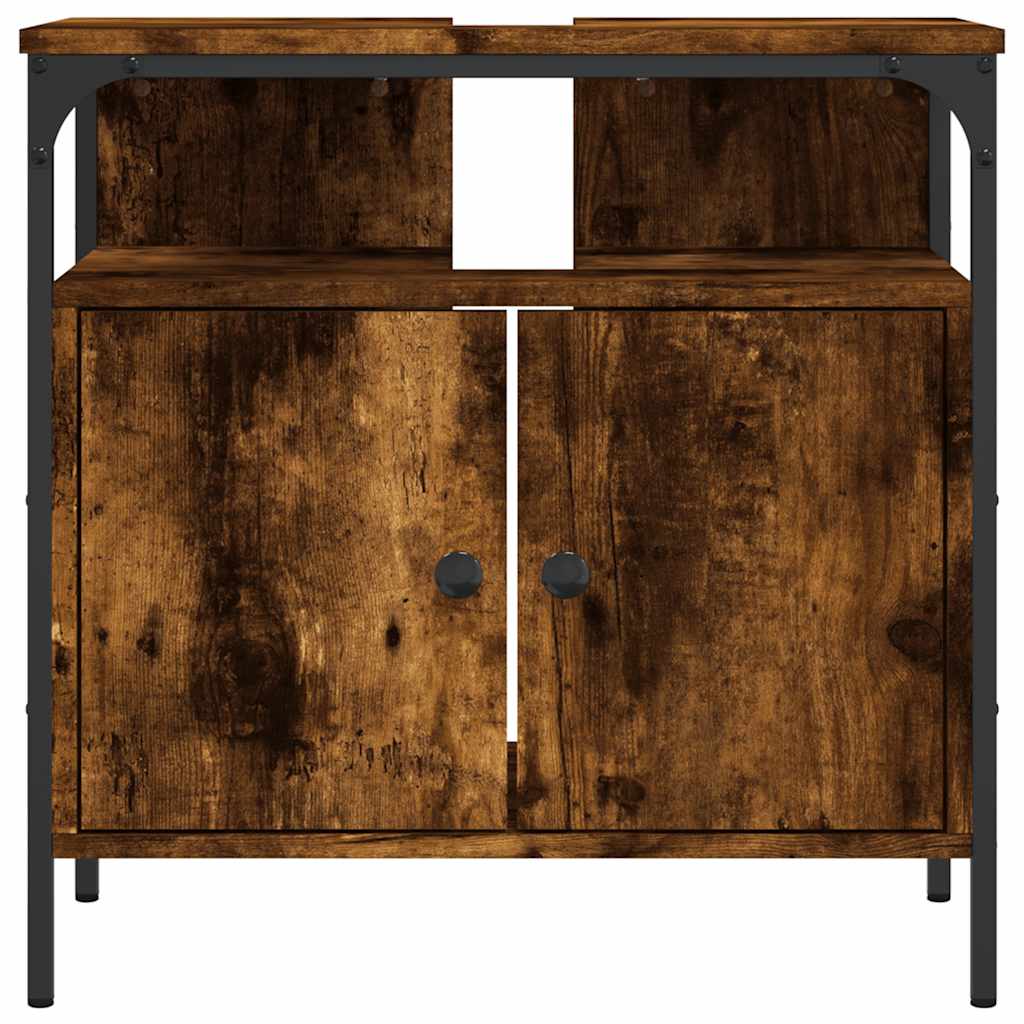 Badkamerkast 60x30x60 cm bewerkt hout gerookt eikenkleurig is nu te koop bij PeponiXL, paradijselijk wonen!