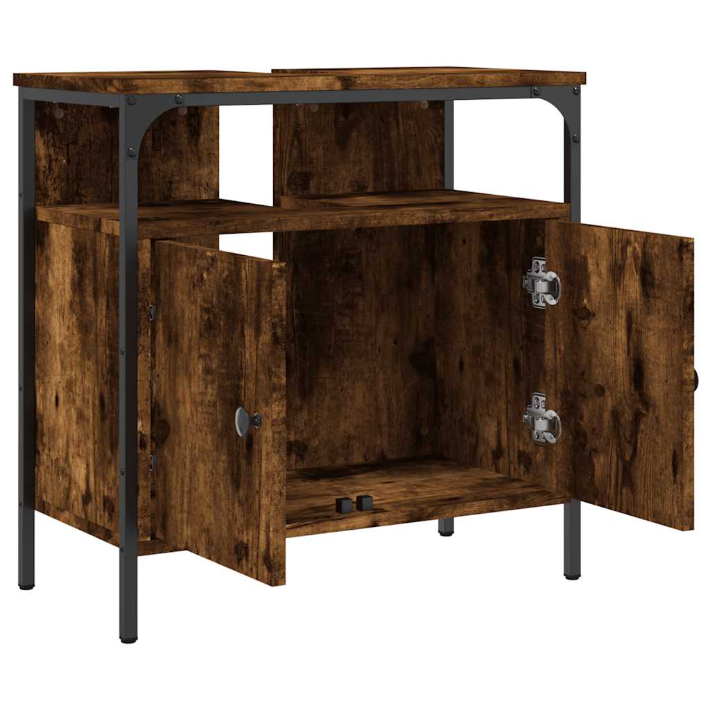Badkamerkast 60x30x60 cm bewerkt hout gerookt eikenkleurig is nu te koop bij PeponiXL, paradijselijk wonen!