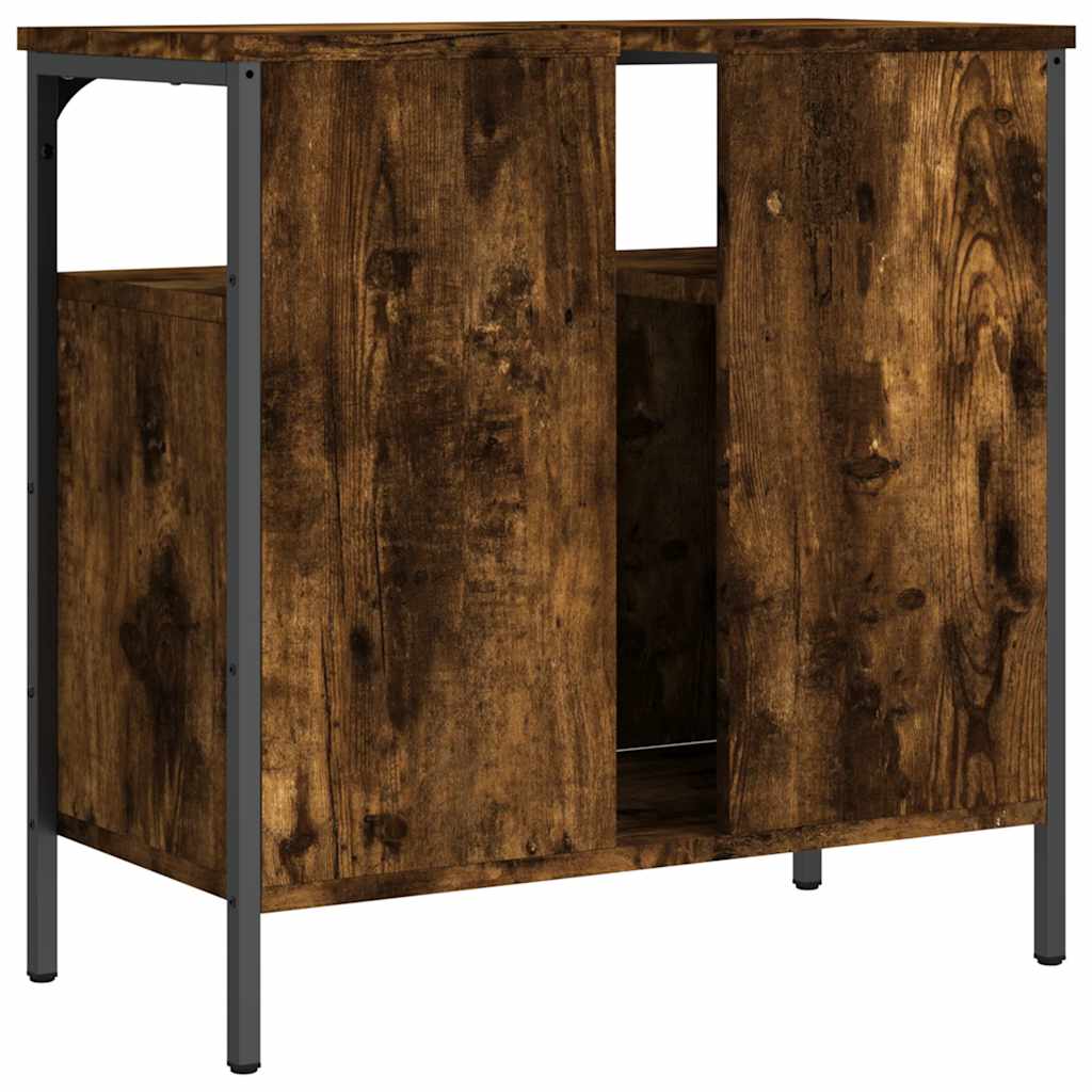 Badkamerkast 60x30x60 cm bewerkt hout gerookt eikenkleurig is nu te koop bij PeponiXL, paradijselijk wonen!